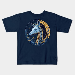 White Giraffe At Night Time Kids T-Shirt